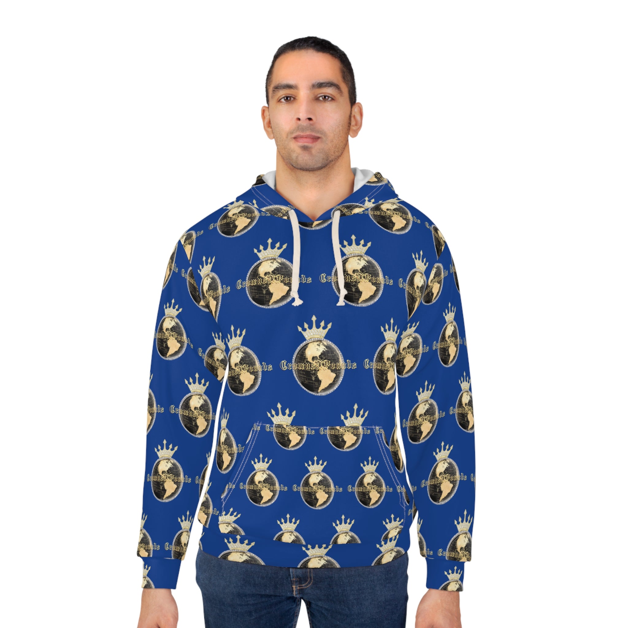 Crowned All Over Hoodie — Blue Sweatshirt