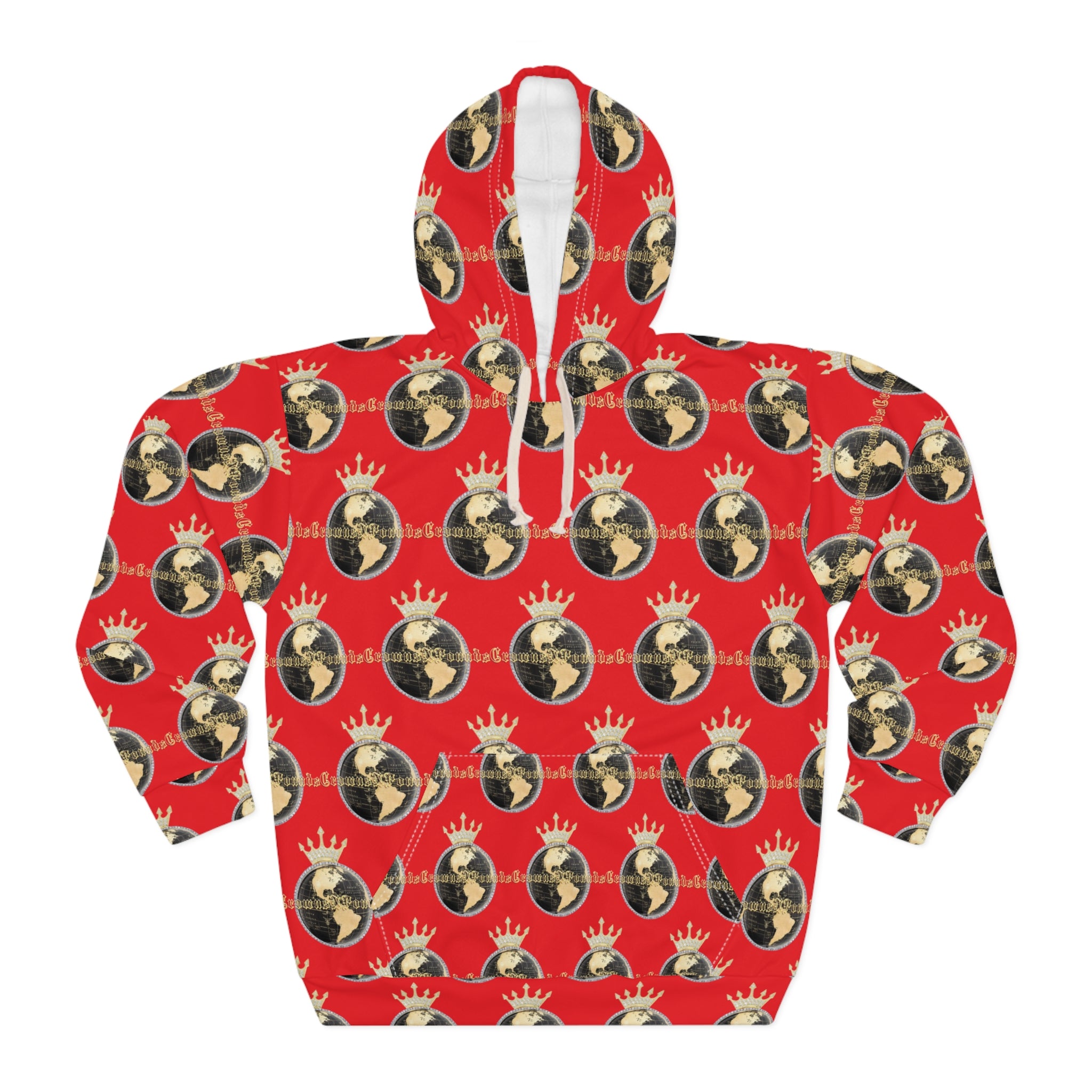 Crowned All Over Hoodie — Red Sweatshirt