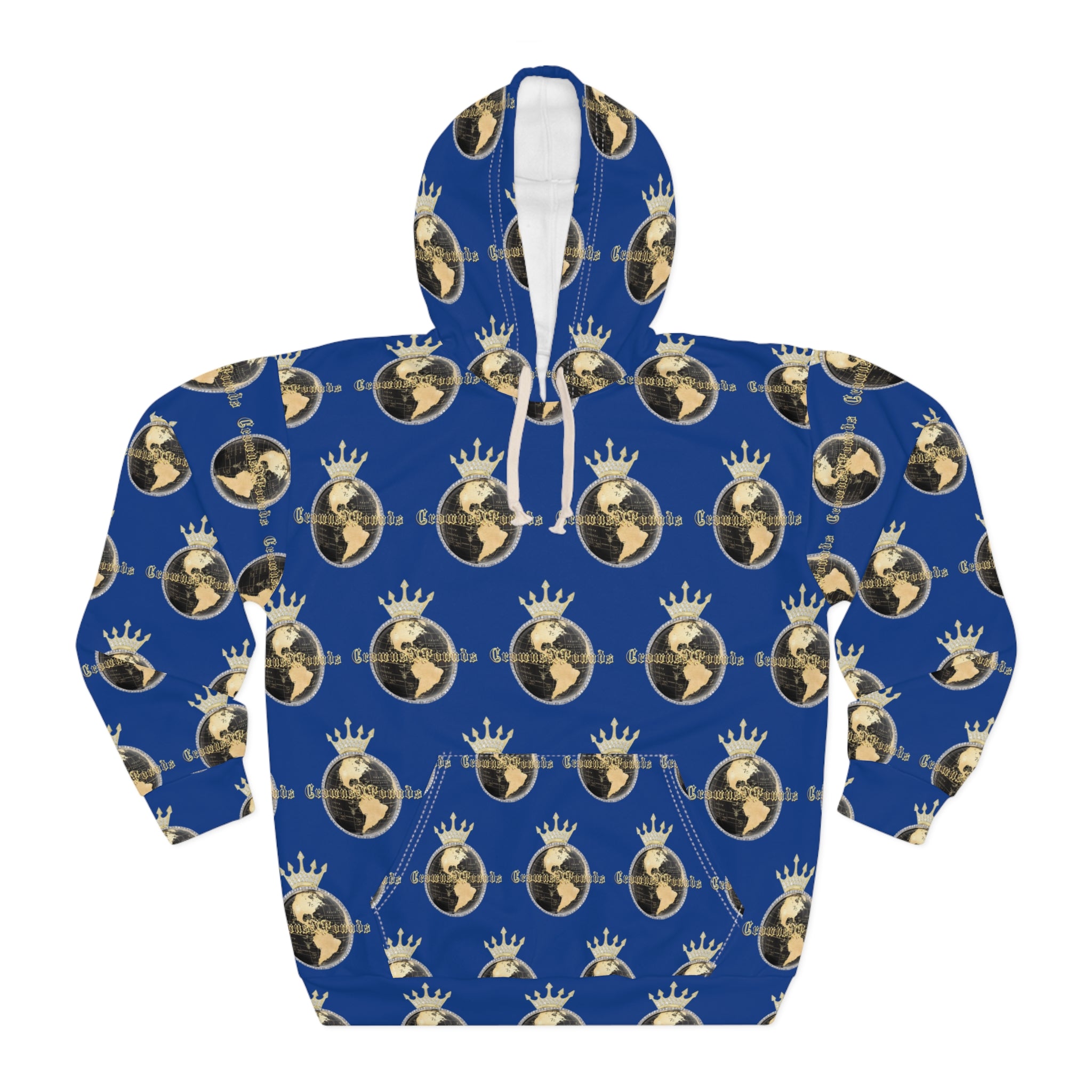Crowned All Over Hoodie — Blue Sweatshirt