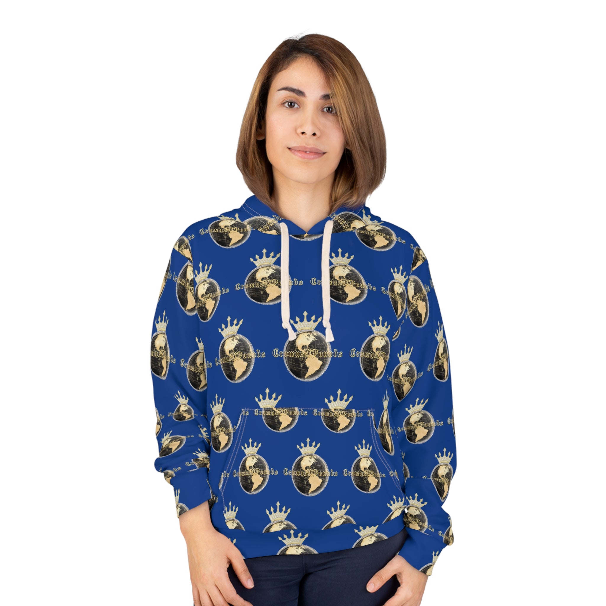 Crowned All Over Hoodie — Blue Sweatshirt