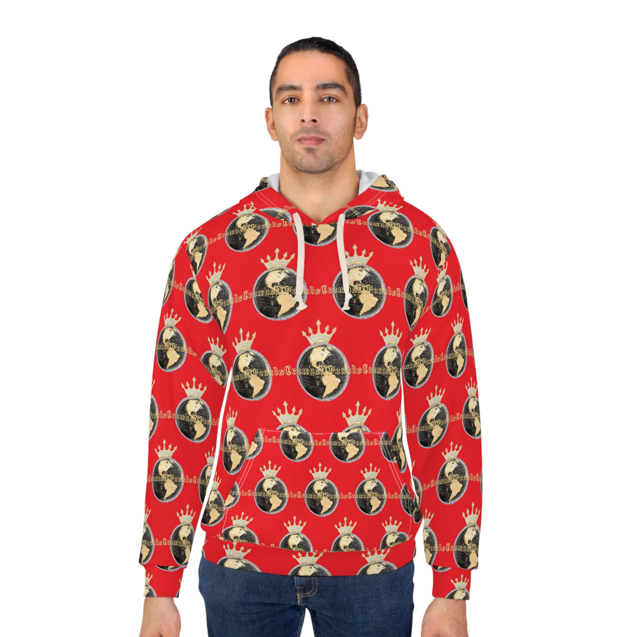 Crowned All Over Hoodie — Red Sweatshirt