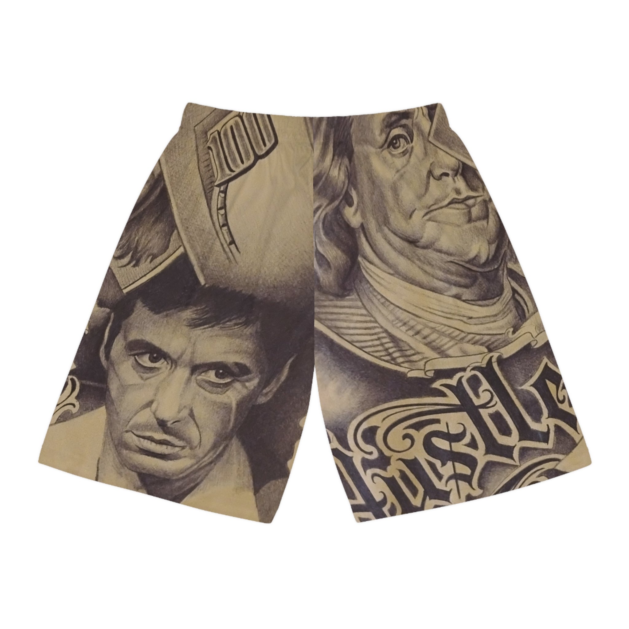 Tattoo Print Basketball Shorts