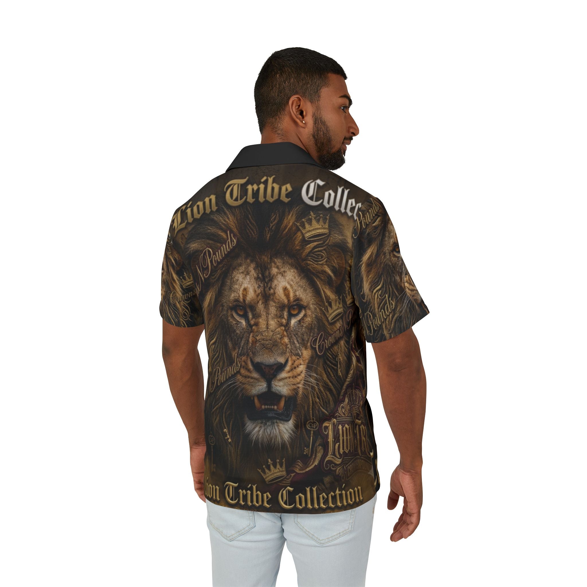 Lion Tribe Hawaiian Shirt — Bold Roaring Lion Graphic Camp Shirt